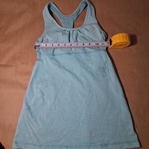 Lululemon Blue Striped Spaghetti Strap Tank w/ Built In Bra- Size 4